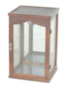 FRENCH CARVED OAK SHOP DISPLAY CASE with mirrored back and plate glass panels, 61 (h) x 39 (w) x