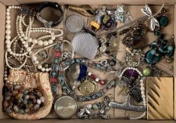 COSTUME JEWELLERY, including simulated pearl necklaces, Indian enamel and beadwork necklace and