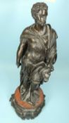 FRENCH SPELTER FIGURE OF A ROMAN, late 19th century, 49cms (h) Provenance: private collection