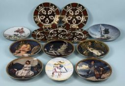 ASSORTED PLATES, including five Abbeydale chrysanthemum pattern Imari plates, red printed marks,