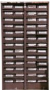 INDUSTRIAL STYLE METAL 42-DRAWER FILING CABINET, 88 (h) x 165 (w) x 48cms (d) Provenance: private