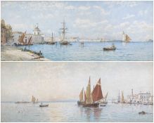 GEORGE STANFIELD WALTERS RBA (British, 1838-1924) watercolours (a pair) - two landscape views of