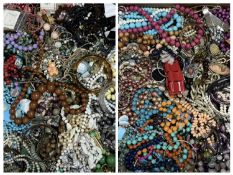 TWO BOXES ASSORTED COSTUME JEWELLERY Provenance: private collection Denbighshire