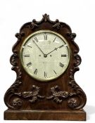 VICTORIAN MAHOGANY BRACKET CLOCK, James McCabe, Royal Exchange London, shaped case with applied