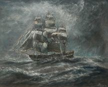 JAMES WILLIAM BLANCH (b. 1905) oil on canvas - entitled verso 'Blackwall Passenger Ship of the