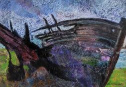 GWILYM PRICHARD (Welsh, 1931-2015) mixed media - entitled verso 'Carcass 3', fully signed, 34 x