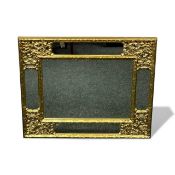 ORNATE RECTANGULAR GILT FRAMED FIVE-SECTION WALL MIRROR, 84 (h) x 102 (w) x 5cms (d) Provenance: