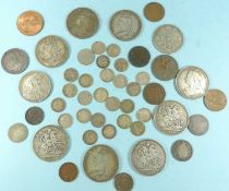 NUMBER OF VICTORIAN CROWNS & OTHER MIXED COINS Provenance: private collection Conwy
