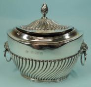 SILVER TEA CADDY, maker M & B, Birmingham 1906, 10.5cms (h), 4.8ozt Provenance: private collection