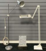 ASSORTED LAMPS, comprising decorative perspex table lamp, 35 (h) x 24.5cms (w); modern flexi reading
