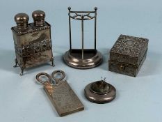 ASSORTED SILVER COLLECTABLES, early 20th century, including rectangular card case engraved with
