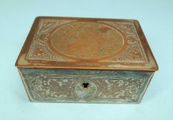 FRENCH PARTIAL SILVER-PLATED ENGRAVED RING BOX, cover inscribed 'Pastorale after Boucher and