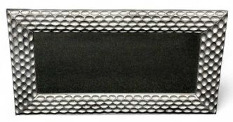 LARGE CONTEMPORARY RECTANGULAR WALL MIRROR, honeycomb silver wood frame, 100 x 180cms Provenance: