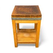 MODERN 'BUTCHER'S BLOCK' KITCHEN WORKSTATION, 91 (h) x 61.5cms² Provenance: The collection of Philip