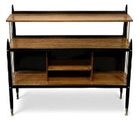 E. GOMME FOR G PLAN LIBRENZA TEAK & EBONISED BOOK STAND, 97 (h) x 106 (w) x 31cms (d) Provenance: