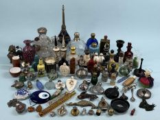 LARGE COLLECTION OF SCENT BOTTLES, 19th century and later, various materials including ceramic,