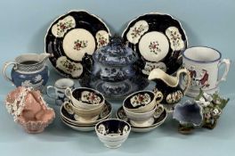 ASSORTED CERAMICS, 19th century, including Welsh lustre 'Gaudy Welsh' tea set, 13 pieces;