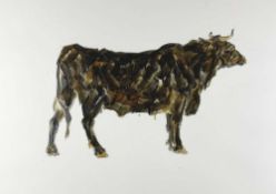 SALLY MATTHEWS mixed media - 'Welsh Black', signed verso, 79 x 99cms Comments: framed