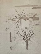 IOLA SPAFFORD (b. 1930) limited edition (29/75) etching - 'Mikonos', signed, 30 x 23cms