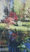 CHRISTINE GRAY pastel - 'Bodnant Autumn Reflections', signed, 46 x 30cms Comments: framed