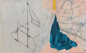 ALEC SHEPLEY (b. 1963) mixed media - 'Material Musing', 13 x 20cms