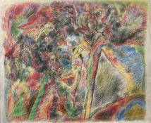 GARETH DAVIES mixed media - untitled, stormy pinks, unsigned, 60 x 80cms Provenance: donated