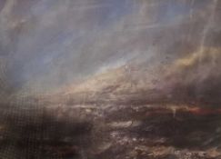 IWAN GWYN PARRY (b. 1970) print - untitled sunset view across landscape, unsigned, 21 x 29cms