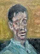 PETE JONES acrylic - 'Portrait of Adam', dated 2016, 27 x 21cms Comments: framed