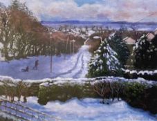 NICOLE WAKEFIELD (1960-2020) digital print - untitled snowy street, signed, 27 x 34cms Comments: