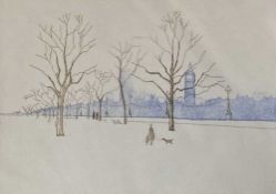 IOLA SPAFFORD (b. 1930) limited edition (73/75) etching - 'Southbank', signed, 25 x 35cms
