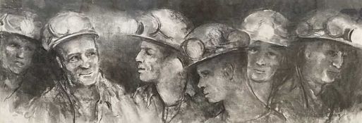 VALERIE GANZ (1936-2015) charcoal - 'In the Cage', signed, 27 x 76cms Comments: framed