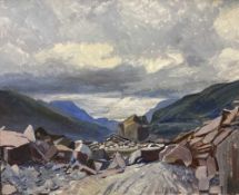MAVIS BLACKBURN (1923-2005) oil on board - 'Snowdon from Dinorwic', signed, 49 x 60cms Comments: