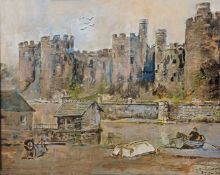 GWYNFOR LLOYD GRIFFITHS acrylic - 'Conwy Castle', signed and dated 2024, 29 x 38cms Comments: framed
