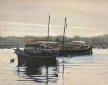 DAVID WILLIAMS oil on canvas - ''Marsaxlokk Bay (Late Evening)', signed 'Dai', 39 x 49cms