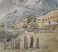 MAURICE GREENWOOD (1930-2022) watercolour - 'Nant Peris', signed and dated 1988, 35 x 45cms