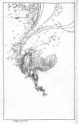 COLIN SEE-PAYNTON (b. 1946) graphite on paper - 'Kingfisher Fishing VII', signed, 37 x 23cms