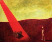 GILLY THOMAS (b. 1948) acrylic on canvas - 'Capturing the Light', signed, 30 x 30cms