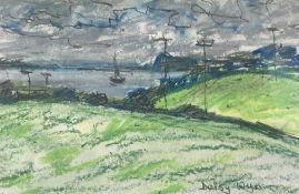 DAISY WYN GRIFFITH pastel - 'Pen Bryn Llandaniel', signed, 10 x 15cms Comments: framed