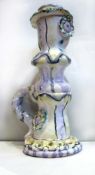 PEA RESTALL ceramic & majolica - 'Twisted Candlestick', signed RCA, 22 x 10cms