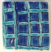 BRONWYN WILLIAMS-ELLIS (b. 1953) ceramic tile - 'Net 3', 15 x 15 x 2cms