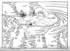 COLIN SEE-PAYNTON (b. 1946) graphite on paper - 'Mute Swan Preening I', signed, 25 x 36cms Comments: