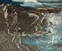 KEITH ANDREW (1947-2025) limited edition (7/150) etching - 'Strata Cove', signed, 19 x 24cms