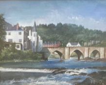 B. KNIGHT oil - 'Llangollen', signed, 24 x 30cms Comments: framed