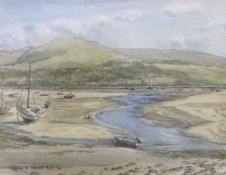 WILLIAM A. BOSWELL watercolour - 'Llandanwg Estuary', signed and dated 1890, 29 x 37cms