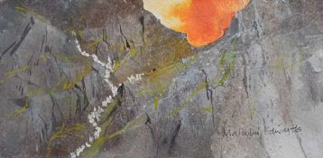 MALCOLM EDWARDS (b. 1934) watercolour - 'Helva', signed, 10 x 22cms