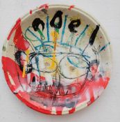 NEALE HOWELLS (b. 1965) ceramic hand-painted plate - 'Noel', 2 (h) x 17cms (diam.)