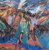 DAVID BRIGHTMORE (b. 1942) digital print - 'Coming Round the Mountains no. 51', signed, 28 x 28cms