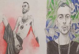 ARIANNA MILESI mixed media - 'Catch Me if You Can', signed, 14 x 19cms Comments: framed