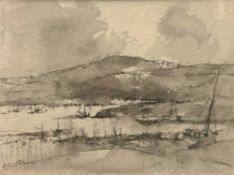 ARTHUR DAVIES watercolour - 'The Estuary, Barmouth', signed, 27 x 38cms Comments: framed