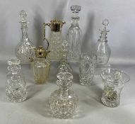 FINE QUALITY ETCHED GLASS CLARET JUG with plated mounts, cut-glass claret jug with plated mounts,